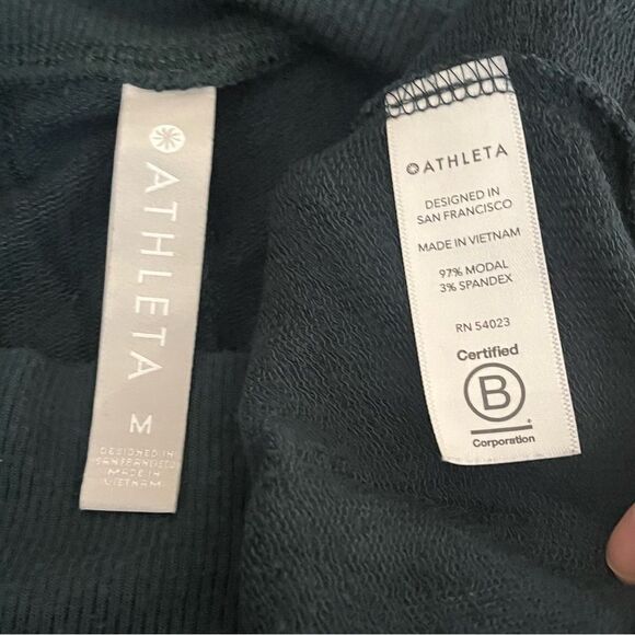 Athleta Studio Barre Sweatshirt Dress 2.0 Forest Green Size Medium - Picture 7 of 8